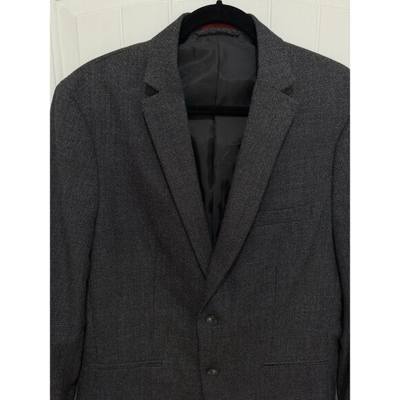 Alfani Mens Blazer Sz M Gray Charcoal 2 Button Sport Coat Blazer Textured NWT a - Picture 3 of 9
